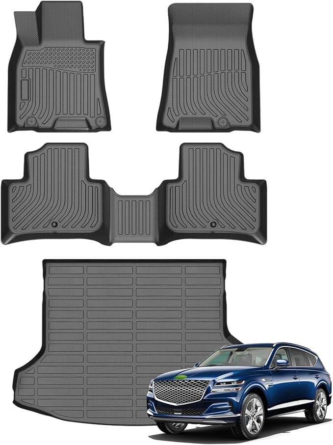 Cartist Floor Mats & Cargo Liner Custom Fit for 2022 2023 2024 2025 2026 Genesis GV70 (Not Fit Electrified GV70) Accessories All Weather Cargo Liners Carpet Protection TPE Odorless