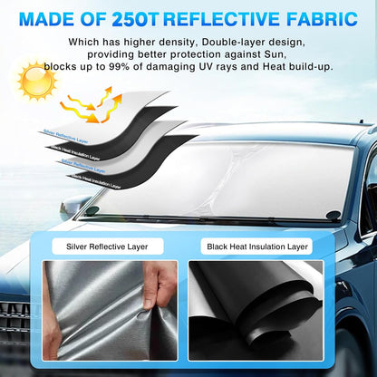 KUST Windshield Sun Shade for 2019-2025 Nissan Altima Accessories, Custom Fit Car Front Sun Visor Window Shade Protector Foldable Blocks UV Rays Keep Your Car Cooler