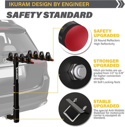 4 Bike Rack Bicycle Carrier Racks Hitch Mount Double Foldable Rack for Cars, Trucks, SUV's and minivans with a 2" Hitch Receiver