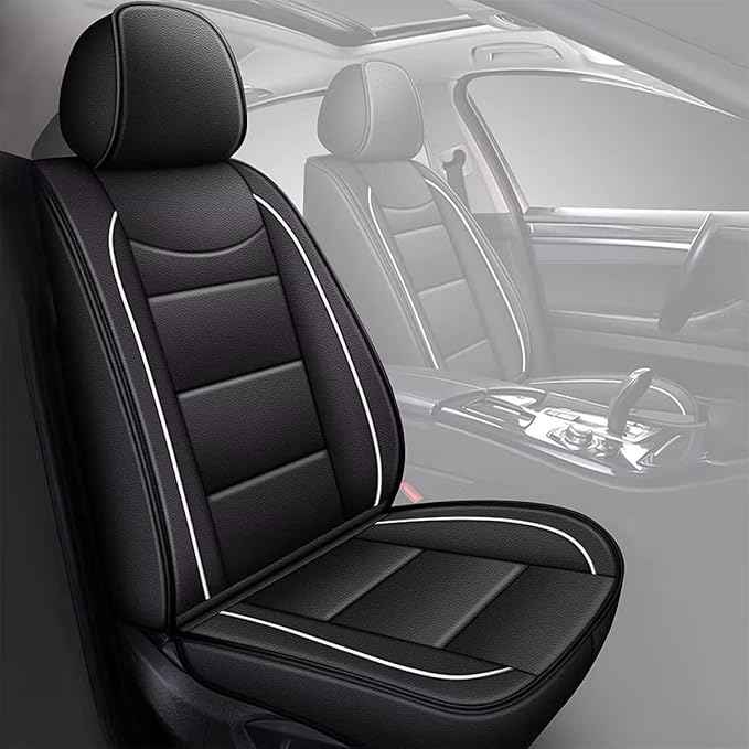 YORKNEIC Fit for Buick Envision Seat Covers 2016-2024 2025: Waterproof Leather 2 Front Car Seat Covers (2 Front Set, Black)
