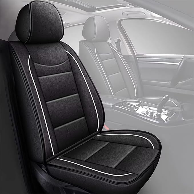 YORKNEIC Fit for Chevrolet Chevy Trailblazer Seat Covers 2021-2025 2026 Faux Leather Waterproof Front Car Seat Covers Automotive Seat Protectors Cushions with Airbag Compatible (2 Front Set, Black)