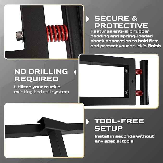 Truck Bed Divider with MOLLE Panel Aluminum Foldable Cargo Divider fit 2019-2025 Chevy Silverado and GMC Sierra 15000