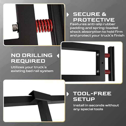 Truck Bed Divider with MOLLE Panel Aluminum Foldable Cargo Divider fit 2019-2025 Chevy Silverado and GMC Sierra 15000