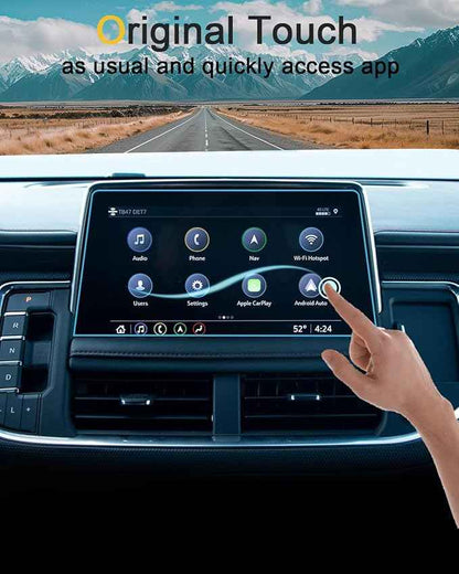 Tempered Glass Screen Protector for Chevrolet Tahoe & Suburban 2021-2024,Infotainment Navigation Screen Film Compatible With Chevy 2024 2023 2022 2021 Accessories - 10.2 inch