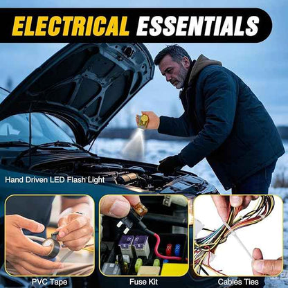 Nilight Car Emergency Kit with Jumper Cable Air Compressor Tire Repair Essential Tools First Aid Alligator Connector Electrical Kit for Travel Camping Outdoor Cars Truck SUV RV