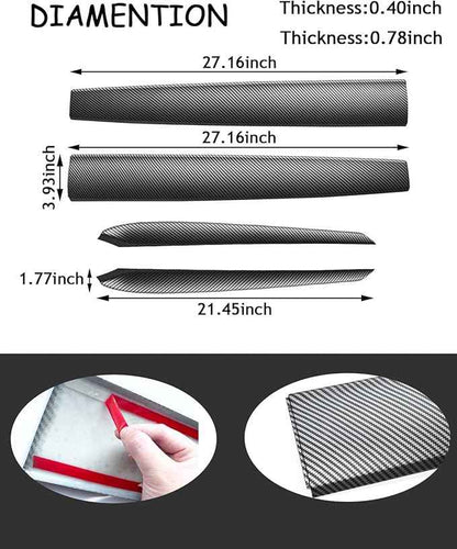 Matte Carbon Fiber Dashboard Cover and Front Door Cover Compatible with Tesla Model 3（2021-2023） and Model y（2019-2024 (Matte Carbon Fiber)