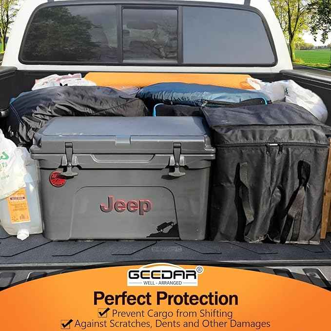 GEEDAR Rubber Bed Mat Compatible with 2024 2025 Toyota Tacoma 5Ft Heavy Duty Truck Bed Mat for Toyota Tacoma 5ft Truck Bed Liner, Heavy Duty Pickup Bed Accessories Cargo Mat