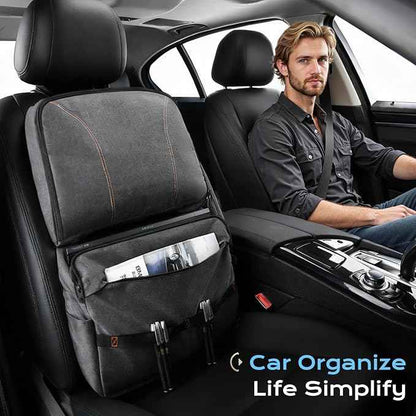 Coverado Backseat Car Organizer 2 Packs, Heavy-Duty Durable Dual-Way Use Car Back Seat Organizer Waterproof with Multi Pockets, Zipper Closure Design, Protect Valuables from Spills, Keeps Car Tidy