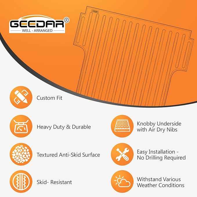 GEEDAR Rubber Bed Mat Compatible with 2005-2023 Toyota Tacoma 5Ft Heavy Duty Truck Bed Mat for Toyota Tacoma 5ft Truck Bed Liner, Heavy Duty Pickup Bed Accessories Cargo Mat