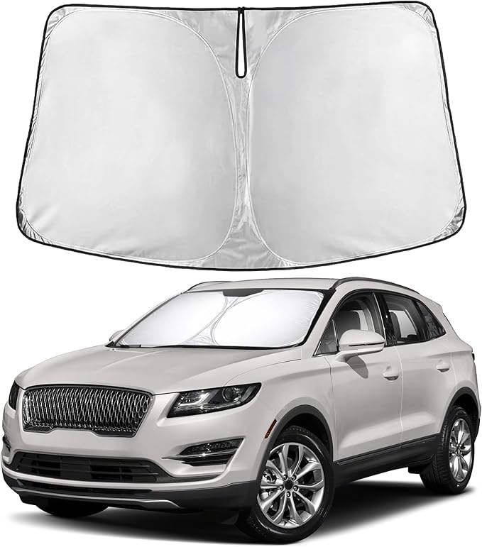 EcoNour Windshield Sunshade for Lincoln MKC 2015–2019 | Custom Fit Front Window Sun Shade | Blocks Harmful UV Rays & Reduces Heat | Foldable Sun Visor with Storage Pouch