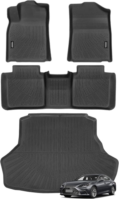 Custom Fit Floor Mats for Lexus ES ES300 ES330 ES350 ES300h 2013-2018, All Weather TPE Floor Liners with Trunk Mat, Odorless Full Set Interior Accessories