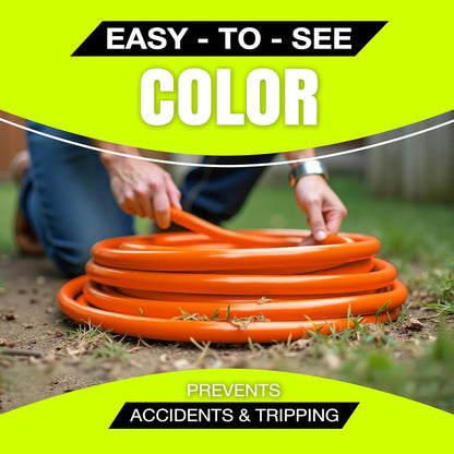 100ft Outdoor/Indoor Extension Cord 10/3 Gauge Ultra Heavy Duty 3 Prong SJTW, Waterproof, Flexible Cold-Resistant Long Power Cord,15A 125V 1875W, Orange by LifeSupplyUSA