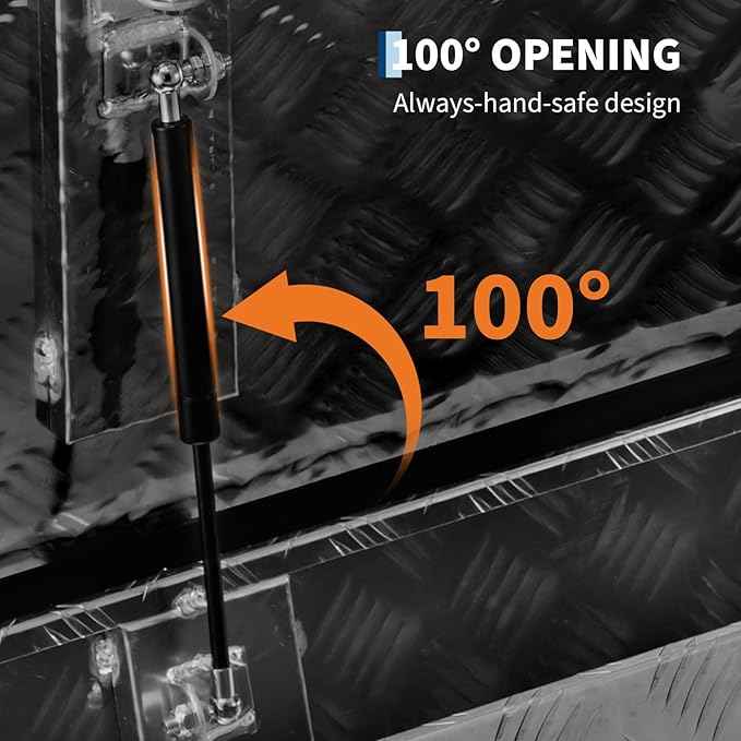 Truck Bed Tool Box Aluminum with Lock and Keys, 36x15x15 Inch, Weatherproof Storage Chest Organizer, Side Handles, Gas Strut Lid, Large Capacity Heavy Duty Steel Metal Tool Box for Pickup, Trailer, RV
