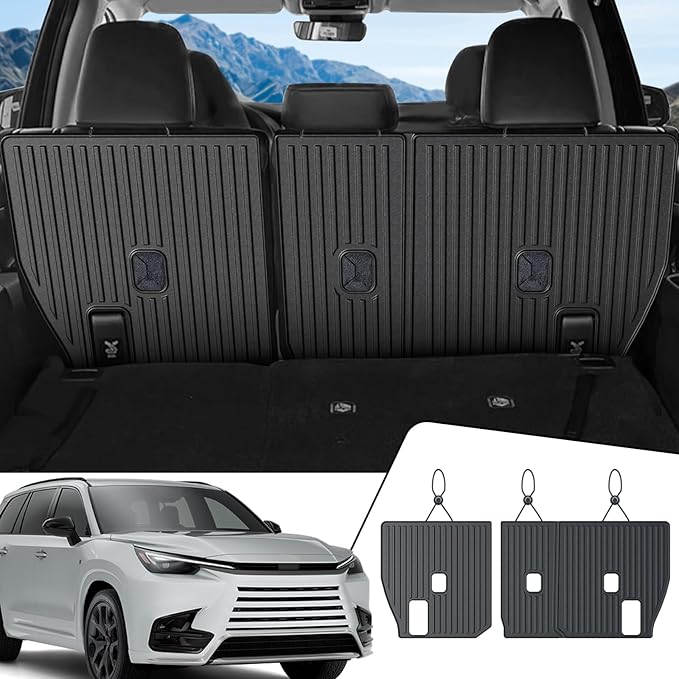 Kick Mats for 2024 2025 2026 Lexus TX 350 with 2nd Row Bench Seat, All Weather TPE Interior 7 Seats Backrest Mats Seat Back Covers Protector Car Mat Accessories for TX350 (2nd Row Kick Mats)