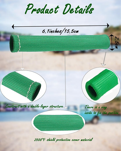 Spark Plug Wire Boots Protector - 8 PCS 2500° Spark Plug Wire Boots Protector, 6 Inches Spark Plug Heat Sleeve Protection Cover Replacement for LS1 / LS2 SBC BBC 350 454 Car Truck, Green