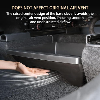 Under Seat Storage Box Organizer for Tesla Model Y Juniper 2025 2026 - Rear Row，Anti-Slip Hidden Underseat Organizer Tray with Lid Cover Storage Box for Model Y Juniper Interior Accessories (1 Pack）