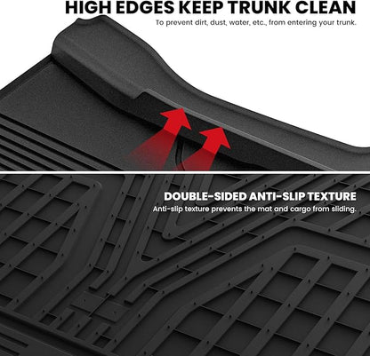 LASFIT Premium Extra Thick Trunk Mats for Tesla Model Y 2025 2024 2023 2022 2021 2020, TPE All Weather Custom Fit 5 Seater Car Mat Cargo Liner, Black