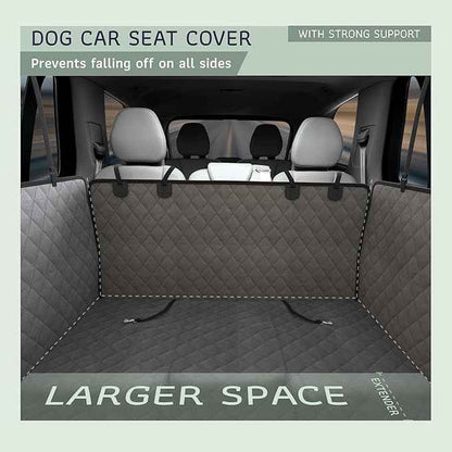 Katziela Large Seat Guard Waterproof Back Seat Extended Cover with Mesh Window Storage Pockets Double Layer Foam Mattress Dog Comfort Hammock Style Scratch Proof Nonslip Fits Car Trucks SUVs (Gray)