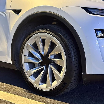 for Tesla Model Y 20 Inch Helix Wheel Rim Protector Hubcaps Helix Wheels Rim Cover Tire Trim Rings Silver 4Pcs Model Y Accessories