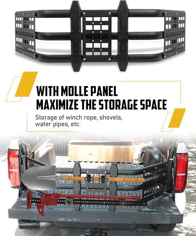 Upgraded Truck Bed Extender Fit for Ford F-150 F150 2015-2026 & Toyota Tundra 2007-2026 & Nissan Titan 2016-2024 Aluminum Tailgate Extender, with Molle Panel and Flagpole Bracket