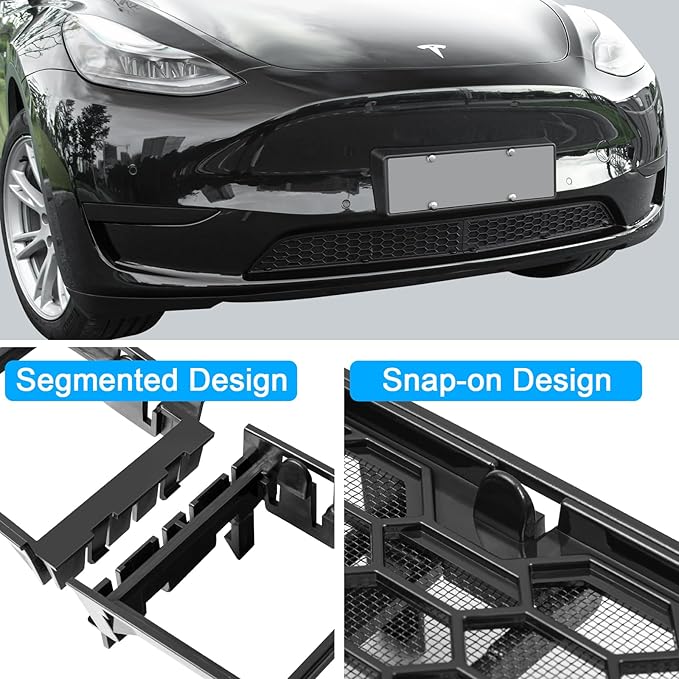 Grille Mesh Inserts for Tesla Model Y 2021-2025 Front Air Inlet Vent Grille Cover Replacement for Tesla Model Y Accessories (Detachable Version 3.0)