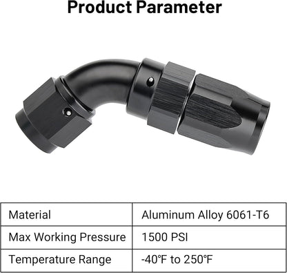 EVIL ENERGY 4AN 60 Degree One Piece Full Flow Hose End Fitting Swivel For CPE Braided Hose