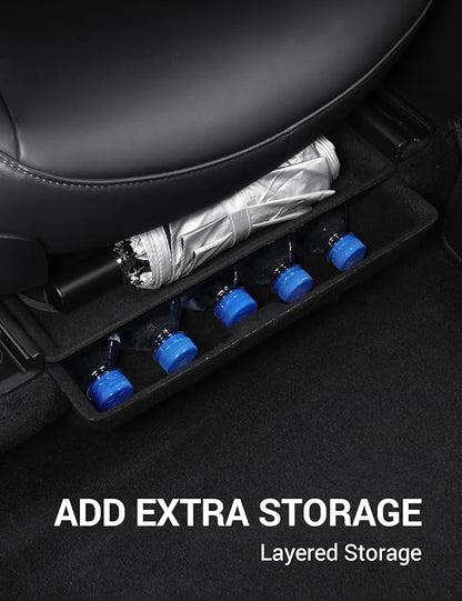 Motrobe 2PCS Tesla Model Y Under Seat Storage Box Organizer Underseat Hidden Tray with Lid for 2020-2024 Model Y Interior Accessories