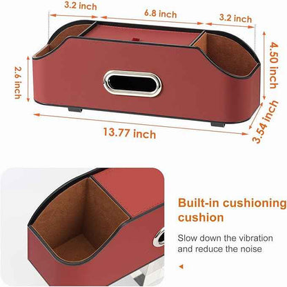 Car Rear Backseat Extra Multifunctional Drink Cup Holder Organizers With Tissue Storage Box Organizer & Hooks For Car Seat Back. Red