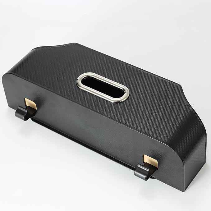 Car Rear Backseat Extra Multifunctional Drink Cup Holder Organizers with Tissue Storage Box Organizer & Hooks for Car Seat Back. imitation carbon fiber texture