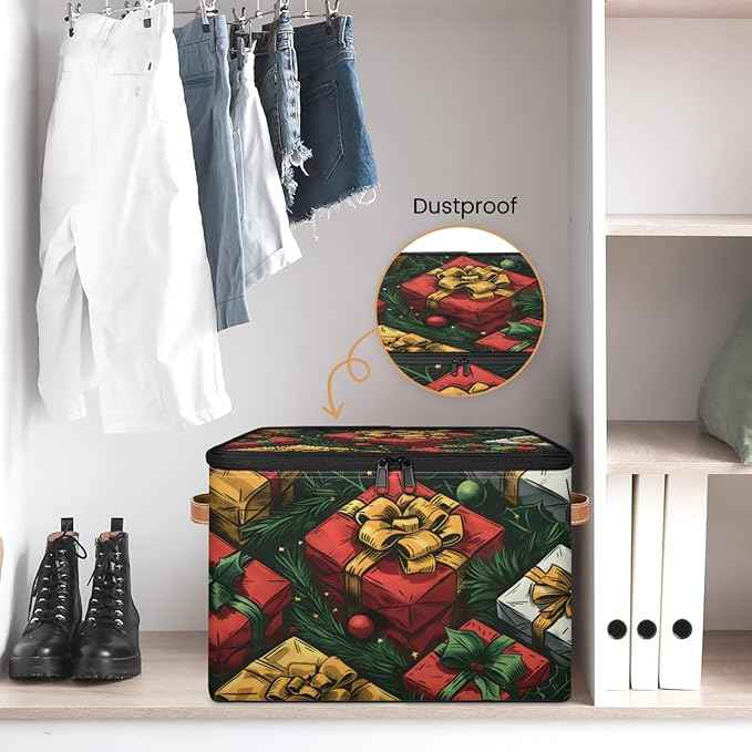Storage Bins with Zipper Lids for Bedroom Kitchen Bathroom Storage Basket Foldable Toy Cube Storage Organizer for Kid Teen Women Men Present