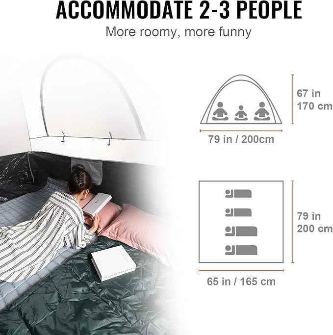 VEVOR SUV and Pickup Truck Camping Tents, Waterproof Double Layer Design with Carry Bag, Accommodates 2-9 Persons for Outdoor Activities