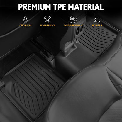 Floor Mats Set for 2017-2025 Jeep Compass Accessories(New Body Style 2nd Generation), Full Coverage All Weather Floor Mats with Cargo Mat TPE Includes Backrest Protectors & Door Sill Guards