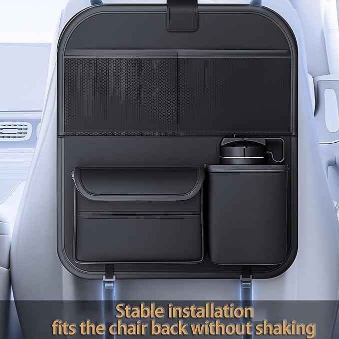 Backseat Car Tray for Kids, Sturdy Toddler Travel Tray Table with Cup Holder & Storage Pockets, Snack & Activity Car Seat Table for Road Trips, Fits Most Vehicles
