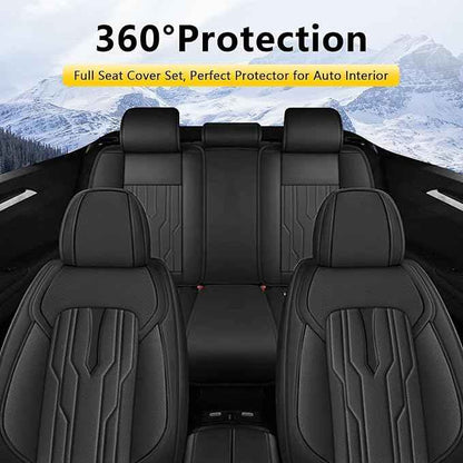 YORKNEIC Fit for Dodge Dart Seat Covers Full Set 2013-2016: 5 Seats Waterproof Leather Car Seat Covers Protector (2 Row 5 Seat, Black)