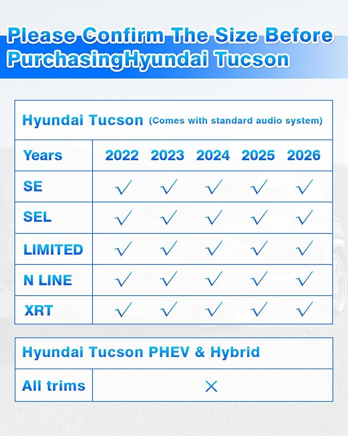 Cartist Floor Mats for Hyundai Tucson Gas 2022-2025 2026 (Not Fit Hybrid or PHEV), All Weather Cargo Liner for Tucson Accessories, Heavy Duty Tucson SE | SEL | Limited | XRT Car Mats, Car Accessories