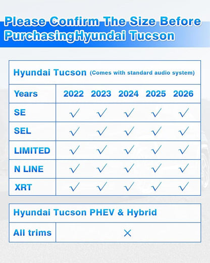 Cartist Floor Mats for Hyundai Tucson Gas 2022-2025 2026 (Not Fit Hybrid or PHEV), All Weather Cargo Liner for Tucson Accessories, Heavy Duty Tucson SE | SEL | Limited | XRT Car Mats, Car Accessories