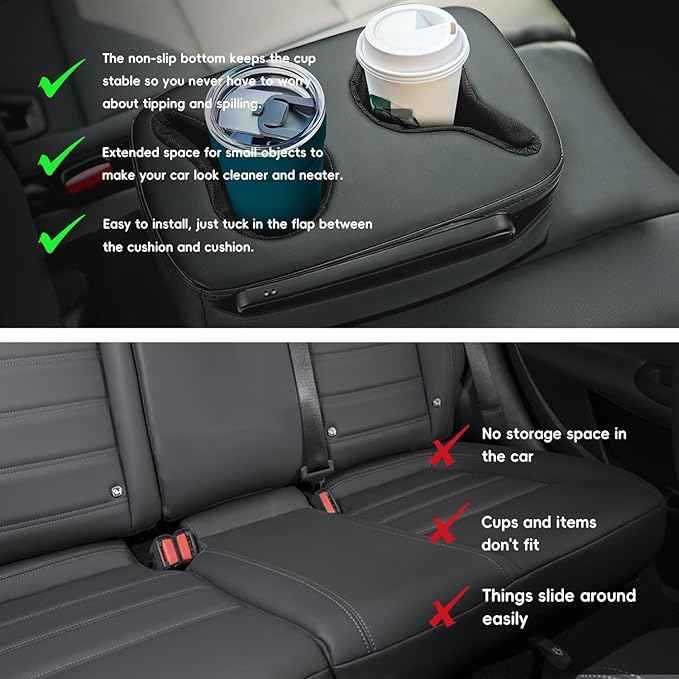MARCHFA Automotive Cup Holders Tray Car Drink Holder SUV Back Seat Organizer Accessories Couch Cup Holder Tray Pillow Small (Reverse Direction Cup Holder)