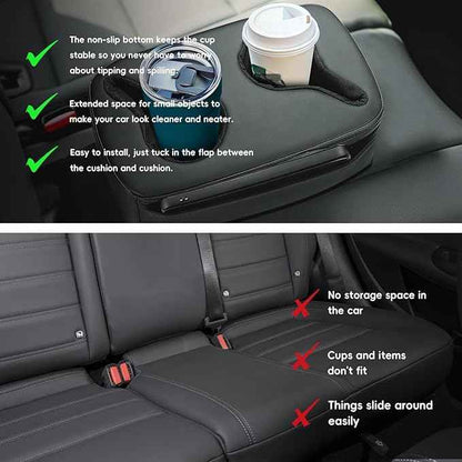 MARCHFA Automotive Cup Holders Tray Car Drink Holder SUV Back Seat Organizer Accessories Couch Cup Holder Tray Pillow Small (Reverse Direction Cup Holder)