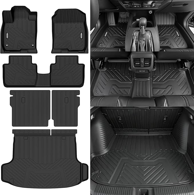 Custom Fit Floor Mats for Honda HRV 2023-2026, All Weather TPE Floor Liners with Trunk Mat & Backrest Protectors, Odorless Full Set Interior Accessories
