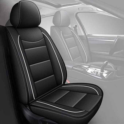 YORKNEIC Front Seat Covers Fit for Jeep Liberty 2002-2012: Faux Leather Car Seat Cover Protector Cushion (2 Front Set, Black)