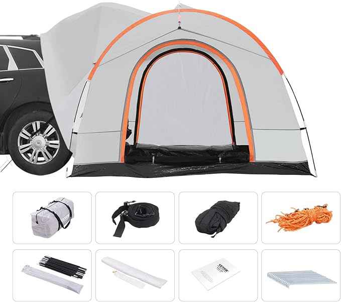 VEVOR SUV and Pickup Truck Camping Tents, Waterproof Double Layer Design with Carry Bag, Accommodates 2-9 Persons for Outdoor Activities