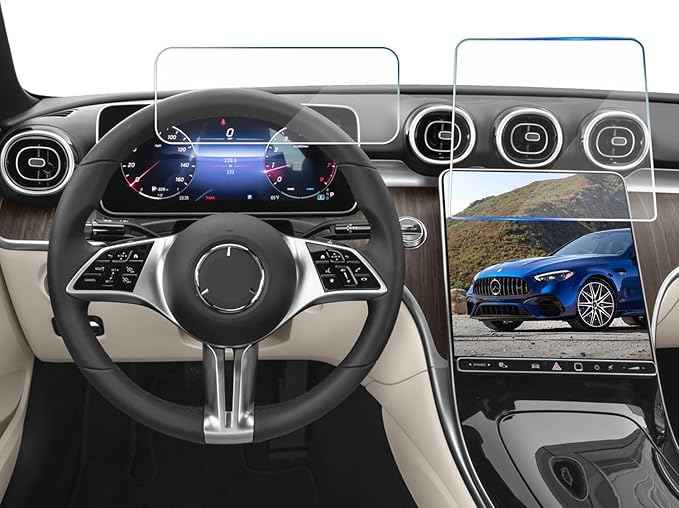 2 Pack Tempered Glass Screen Protector for Benz C 2022-2026, GLC 2023-2026,11.9" Infotainment Screen & 12.3" Dashboard Film For Mercedes Benz C300 GLC300 2026 2025 2024 Accessories