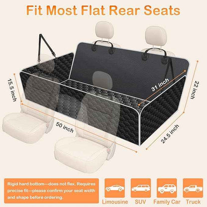 Mancro XXL Floor Dog Hammock for Truck with Flip Up Rear Seats, Waterproof Dog Seat Cover for Back Seat