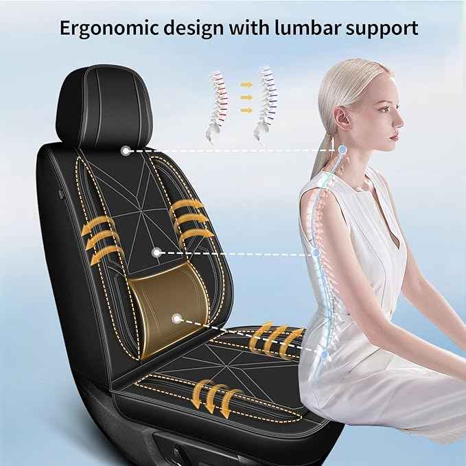 Car Seat Covers Full Set Fit for Chevy Equinox 2011-2024 2025 2026: 5 Seat Auto Interior Accessories, Waterproof Faux Leather Vehical Car Seat Cushions Cover Black