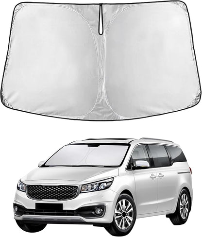 EcoNour Windshield Sunshade for Kia Carnival 2015–2021 | Custom Fit Front Window Sun Shade | Blocks Harmful UV Rays & Reduces Heat | Foldable Sun Visor with Storage Pouch