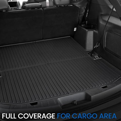 Floor Mats Cargo Mat Set for 2015-2019 Ford Explorer 7 Seats, All Weather TPE Cargo Liner Trunk Lower Mat Door Sill Guards Accessories (15-19 | 7 Seats Floor Mats Set)