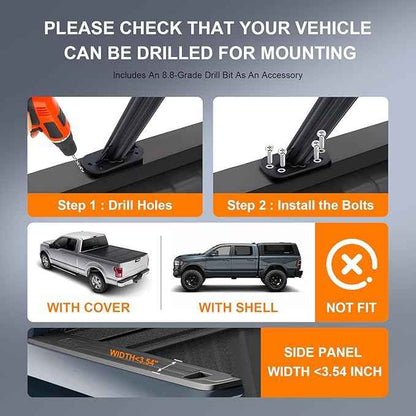 Truck Ladder Rack, Universal Aluminum Truck Bed Rack for Pickup,Adjustable Length 70-79 in,Height 28In,Real 800LB Capacity Truck Bed Rack Set for Kayak, Surfboard, Lumber, Ladder