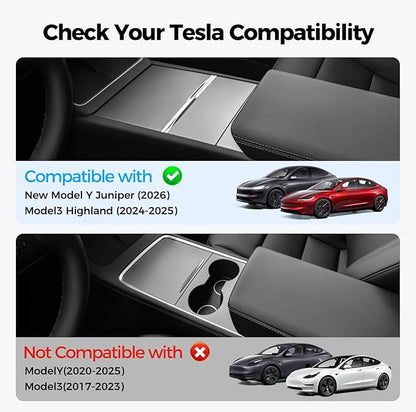 USB Hub for Tesla Model Y Juniper Accessories 2026 & Model 3 Highland 2025 Accessories, Hidden Console Phone Charger Hub, Center Console Interior (1-Type C for ModelY/3 Juniper&Highland)