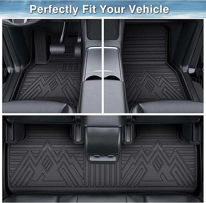 Mixsuper Liner Floor Mats for Chevrolet Trailblazer 2021-2026 (AWD Only) All Weather Floor Liners for Chevy Trailblazer Accessories 1st and 2nd Set Durable Black