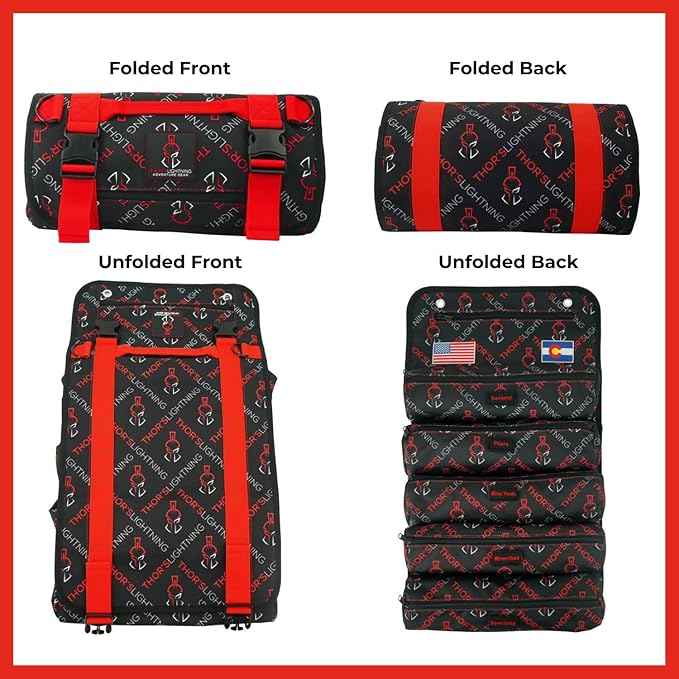 Thor's Lightning Air Systems Universal Heavy Duty Tool Bag Roll, Organizer for Tools with 7 Labeled & Detachable Compartments, Suitable for Travel Tool Storage Kit for Car, Truck, UTV, 4x4 Offroad